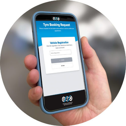 Direct tyre management portal on a phone